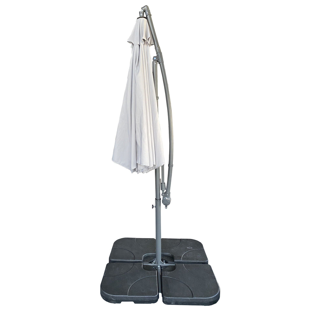 10 Ft Offset Cantilever Patio Umbrella with Crank & Tilt Adjustment - Gray