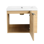 Modern Bathroom Vanity with Side Storage - Light Brown or White