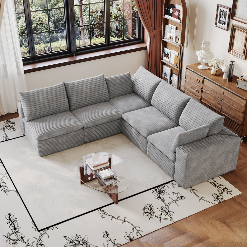 Cloud Sofa with Removable Cushion - Corduroy Fabric