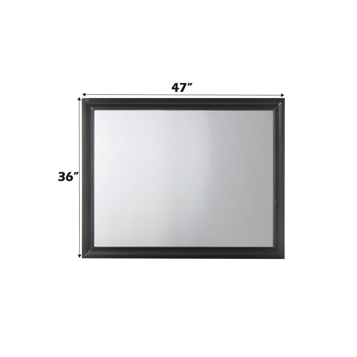 Minimalist Design Mirror with Smooth Edge - White, Black, or Dark Gray