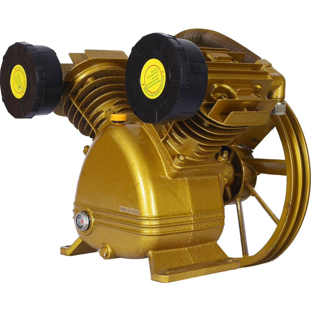 V Type Dual Cylinder Air Compressor Pump Head with 5.5HP, 21CFM - Golden