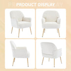 Upholstered Accent Armchair with Shell-Shaped Design - Multiple Colors