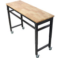 Premium Rolling Workbench with Adjustable Height - Dark Gray,Wood