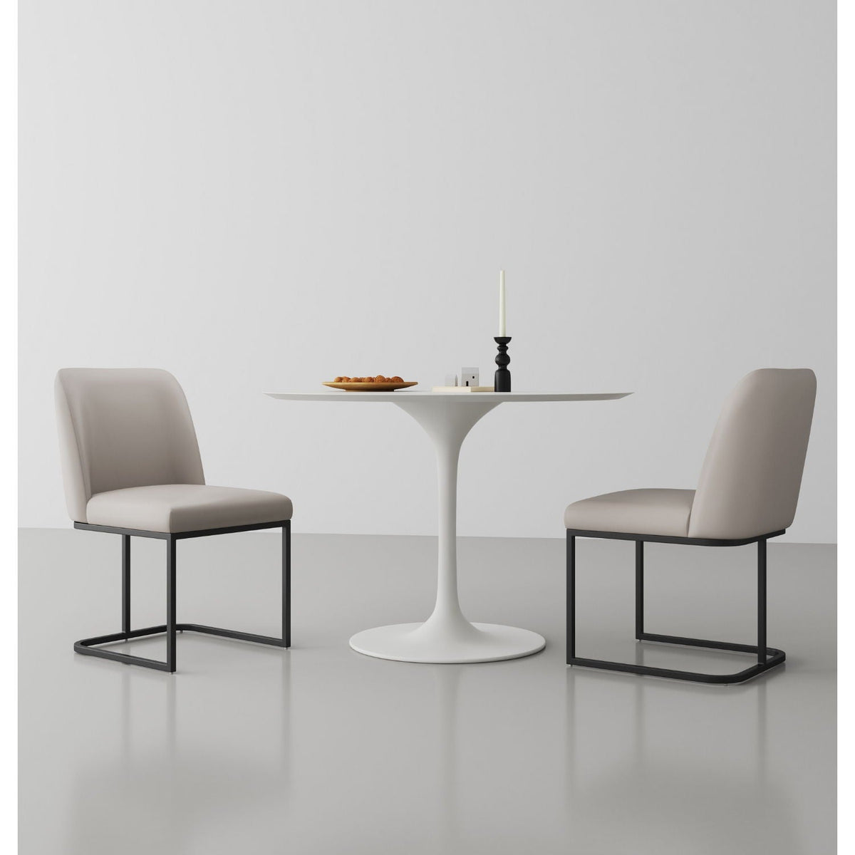 Serena Dining Chair with Geometric Metal Base - Available in Multiple Colors