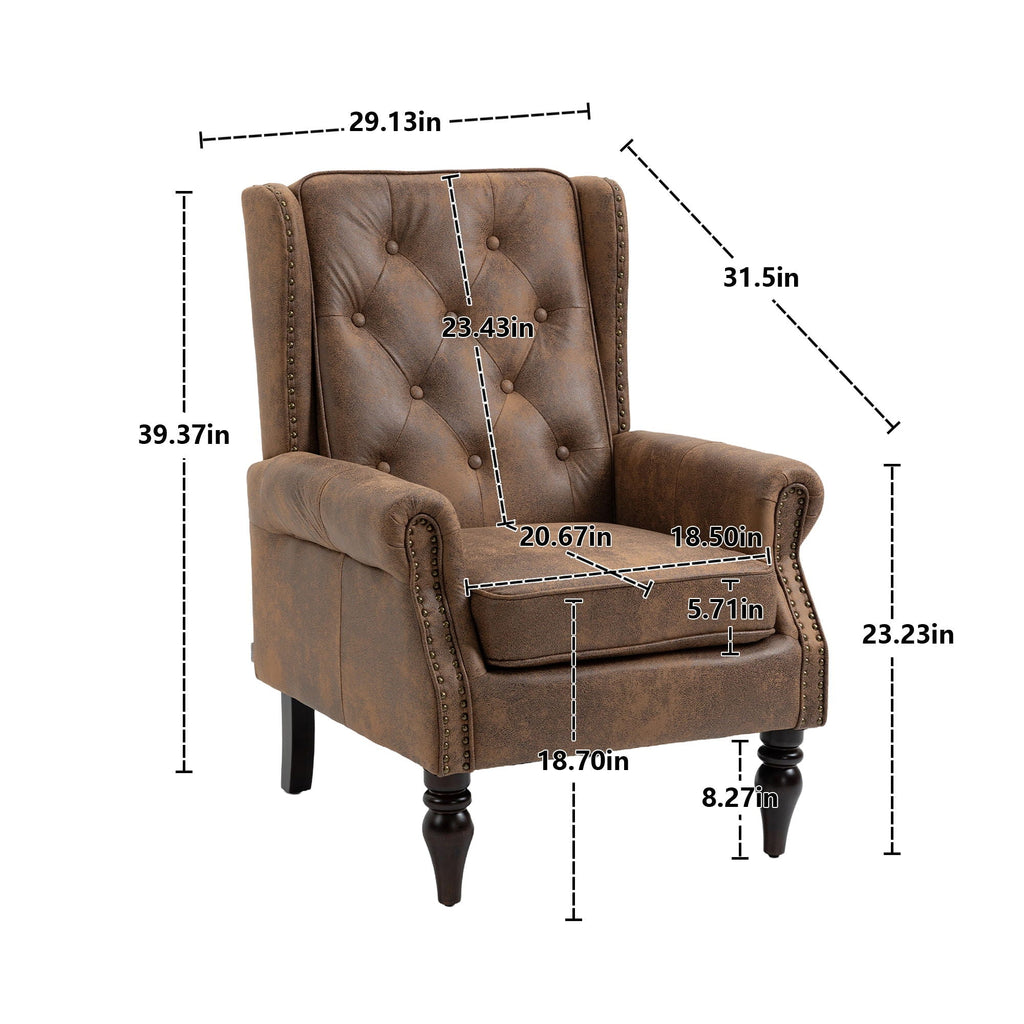 Modern Accent Armchair with Sturdy Wood Legs - Multiple Colors