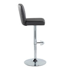 Contemporary Adjustable Barstool Set with Swivel & T Footrest - Black, White, Beige