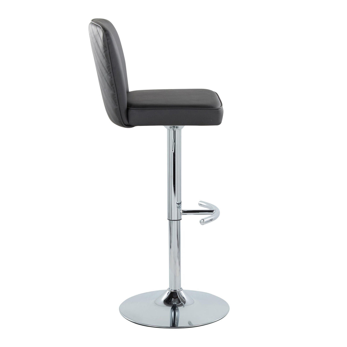 Contemporary Adjustable Barstool Set with Swivel & T Footrest - Black, White, Beige