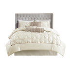 7 Piece Tufted Comforter Set Ivory King