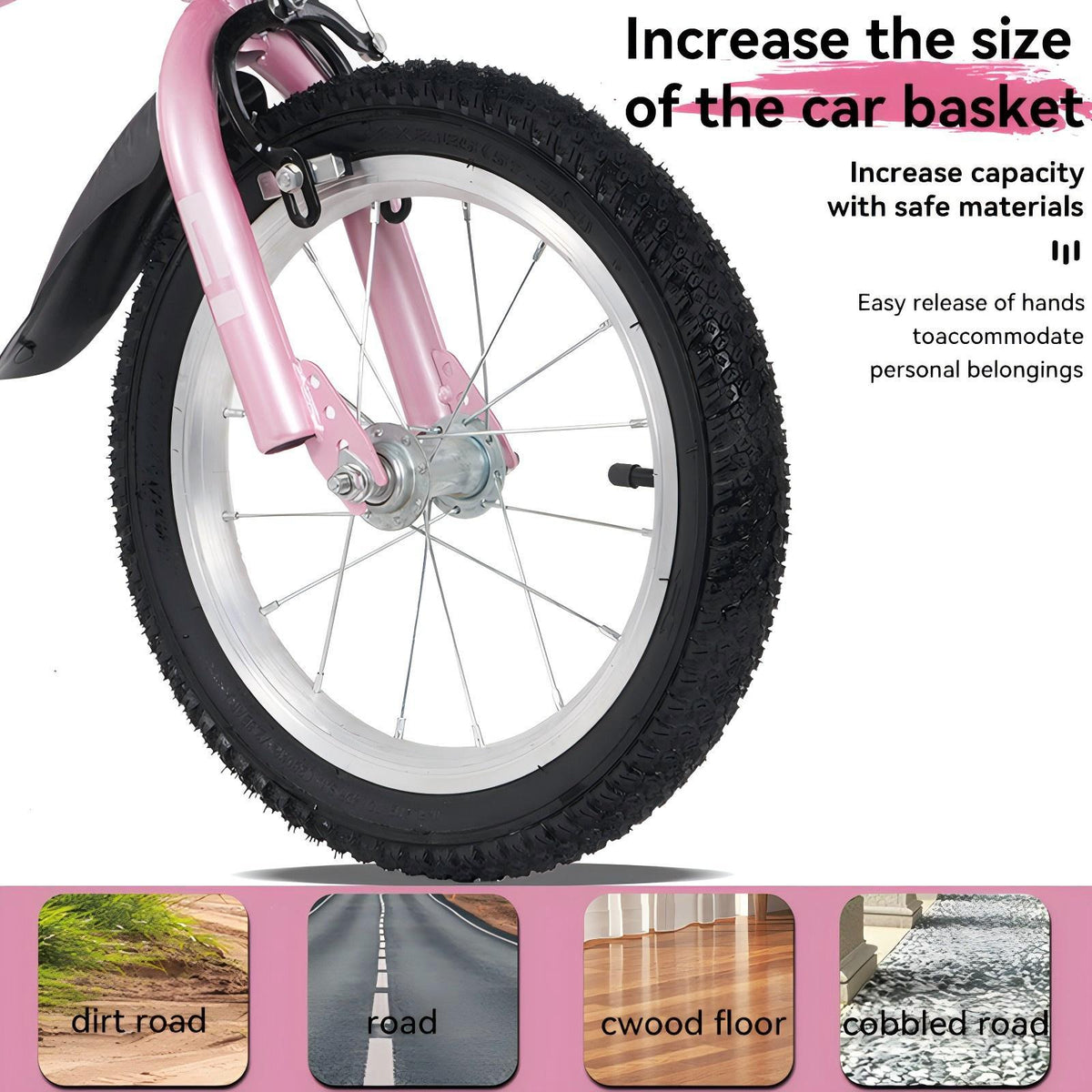16-Inch Sporty Kids Cruiser Bike with Training Wheels - Green or Pink