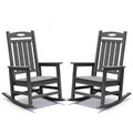 Grey Outdoor Rocking Chair Set of 2 with Oversized HDPE Frame - For Adults
