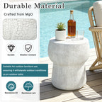 Outdoor Patio Accent Table with Crack Process - Magnesium Oxide Finish
