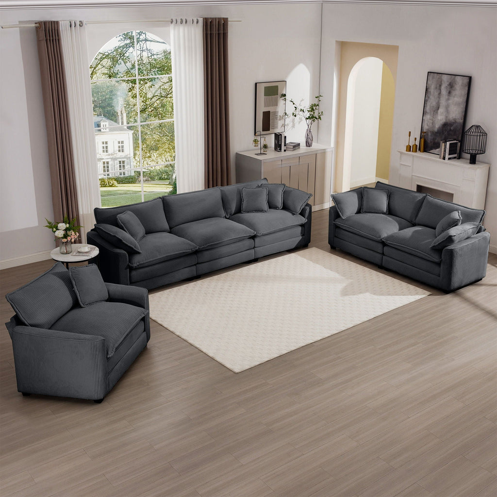 Oversized Deep-Seat Fabric Sofa & Chair Sets