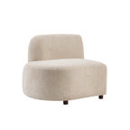 Curved Boucle Sectional Sofa Set with Solid Hardwood Frame - White