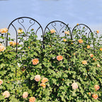 4 Pack Metal Garden Trellis with Decorative Peacock Design - Rustproof Iron