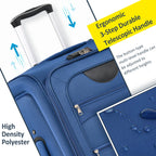 Expandable Softside Luggage 3 Piece Set with Spinner Wheels - Multiple Colors