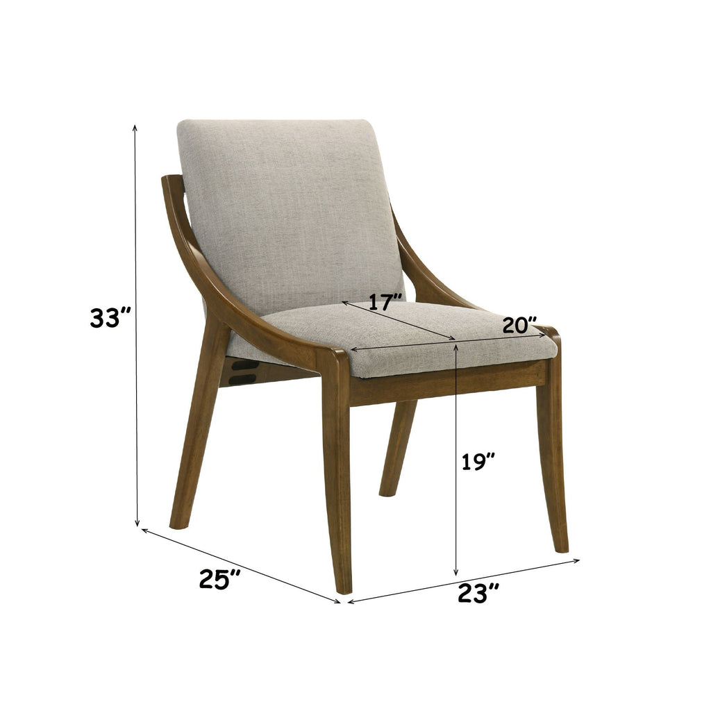 Danzel Side Chair Set with Padded Seat & Oak Frame - Gray
