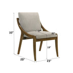 Danzel Side Chair Set with Padded Seat & Oak Frame - Gray