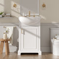 French Style 20-Inch Bathroom Vanity with Ceramic Sink - White