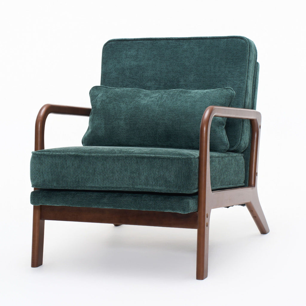 Upholstered Living Room Chair with Curved Armrests - Choice of Color