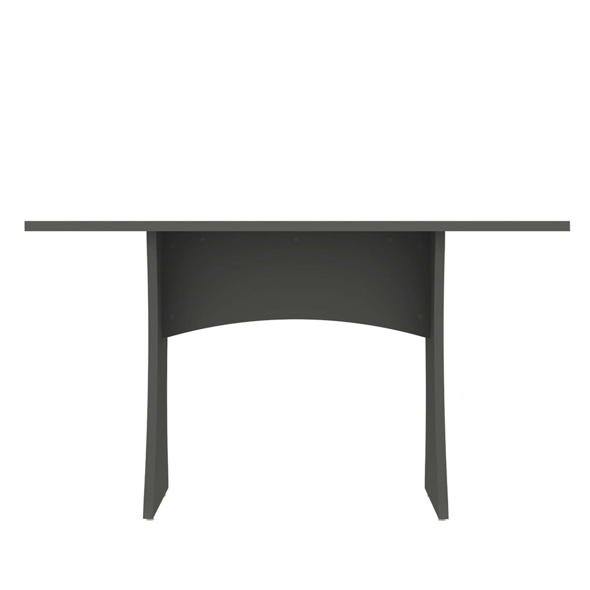 Modern Dining Table with Adjustable Metal Feet - Dark Gray or White