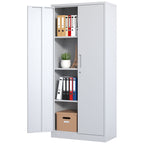Heavy Metal Garage Storage Cabinet with Locking Doors - Black or White