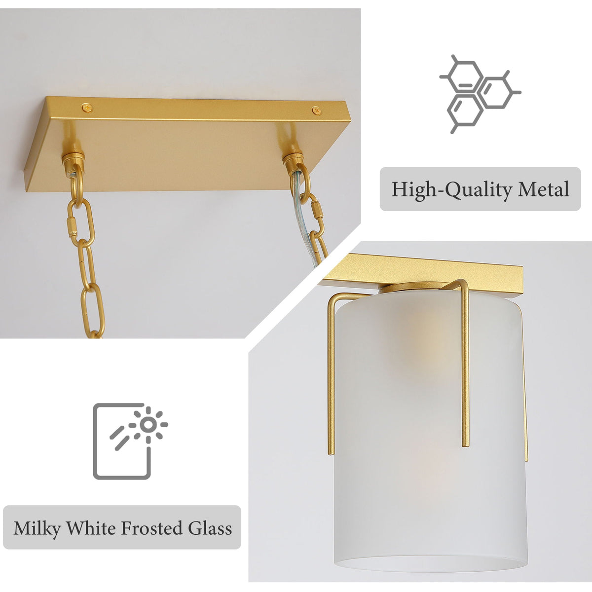 Adjustable Cylindrical Pendant Light with Frosted Glass Shade - Black or Gold