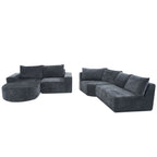 Modular Cloud Sectional Sofa Set with Deep Seating - Choose Beige, Dark Gray, or Dark Brown