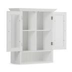 Double Door Wall Cabinet with Adjustable Shelves - Pure White
