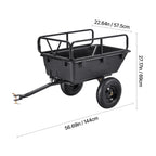 500 lbs Capacity Dump Trailer with Plastic Hopper - Black