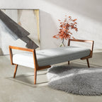 Gray Upholstered Bench with Biscuit Tufting - 51.2" Wide