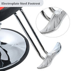Classic Reclining Barber Chair with Hydraulic Pump - Red or Black