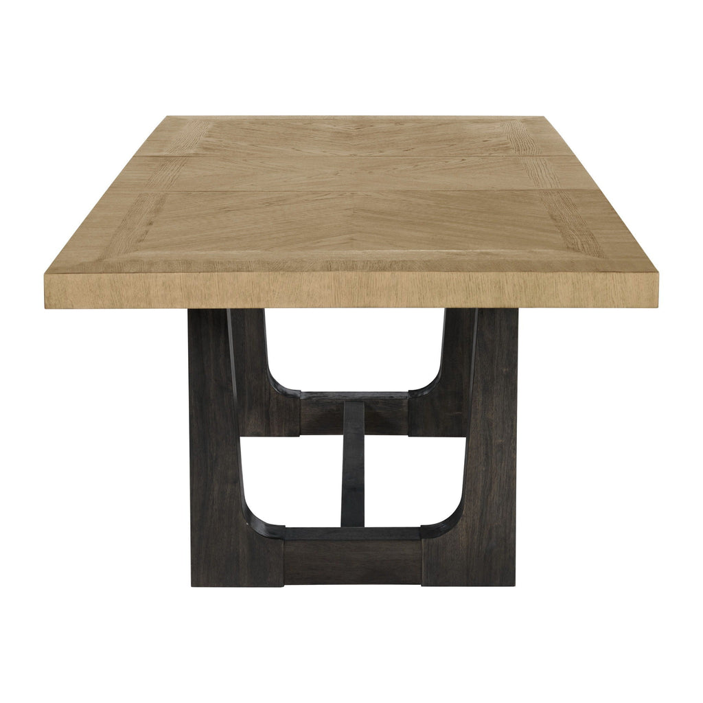 Table With Trestle Base Bar Table with Solid Wood Construction - Light Brown