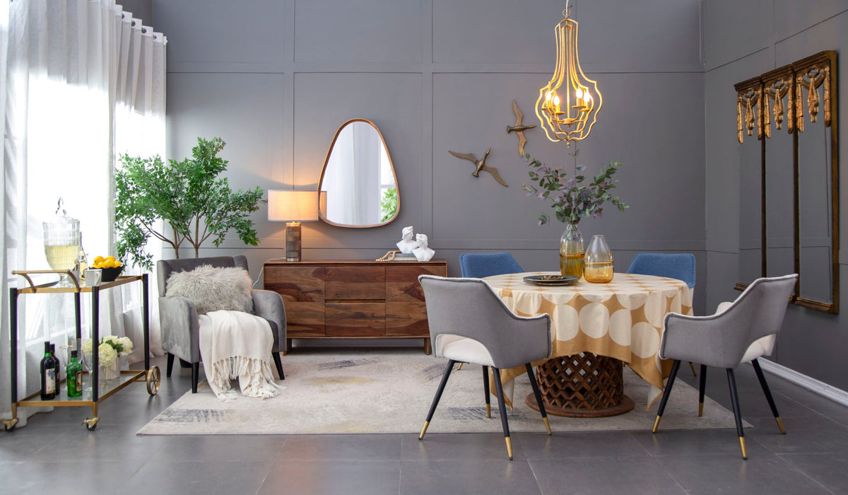 Irregular Mirror With Frame Wall Mirror - Brown