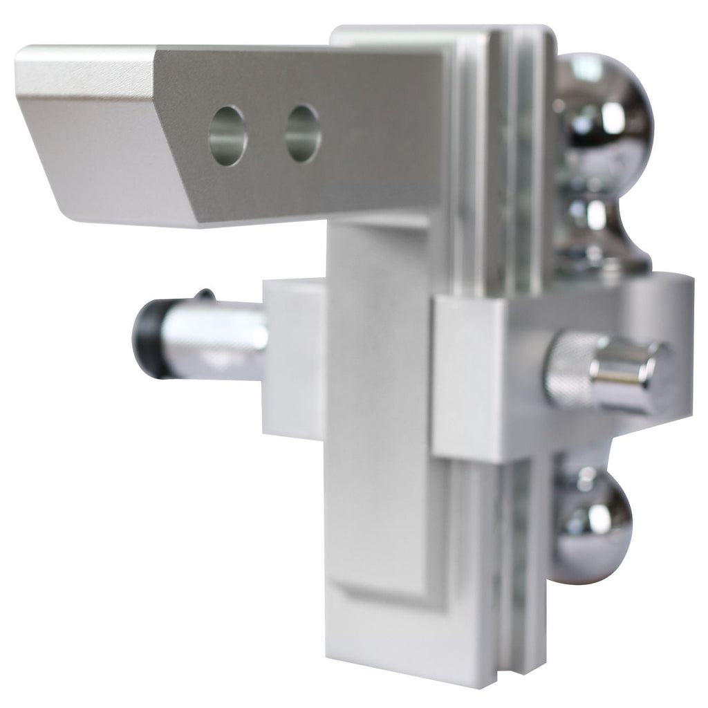 Adjustable Trailer Drop Hitch with 6" Adjustment - Silver