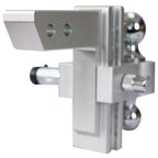 Adjustable Trailer Drop Hitch with 6" Adjustment - Silver