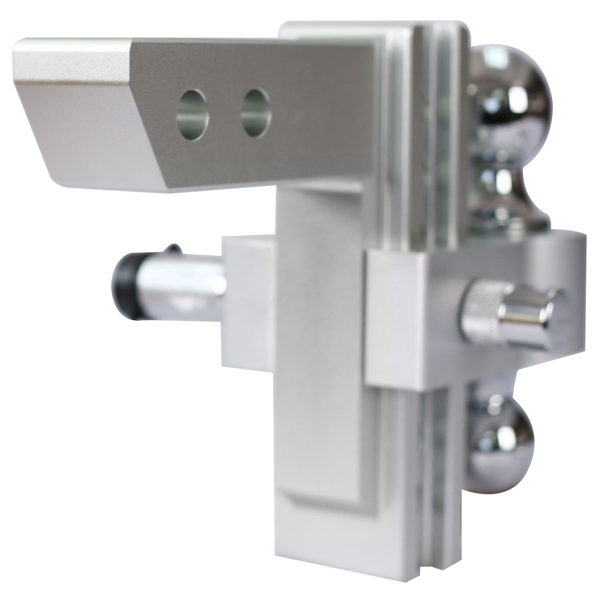 Adjustable Trailer Drop Hitch with 6" Adjustment - Silver
