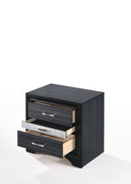 Chic Design Accent Nightstand with Felt-Lined Jewelry Drawer – White, Black, or Dark Gray