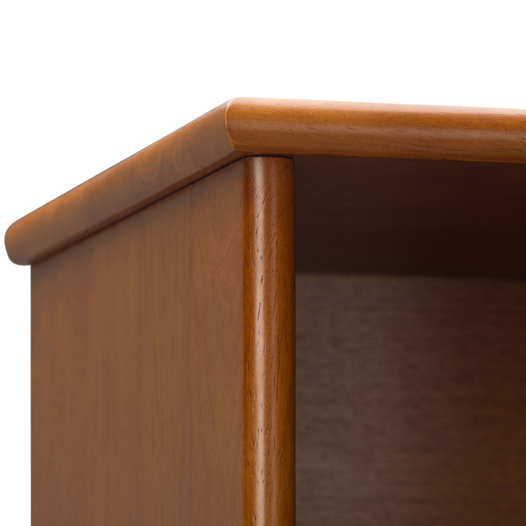Mid Century Wide Bookcase with Storage Drawers - Multiple Colors