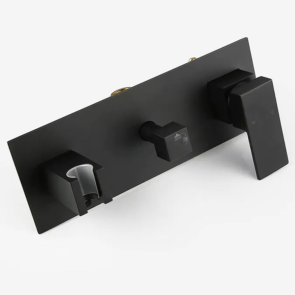Brass Shower System with 10" Rainfall Shower Head & Handheld Sprayer - Matte Black