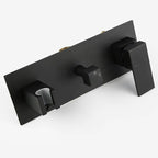 Brass Shower System with 10" Rainfall Shower Head & Handheld Sprayer - Matte Black