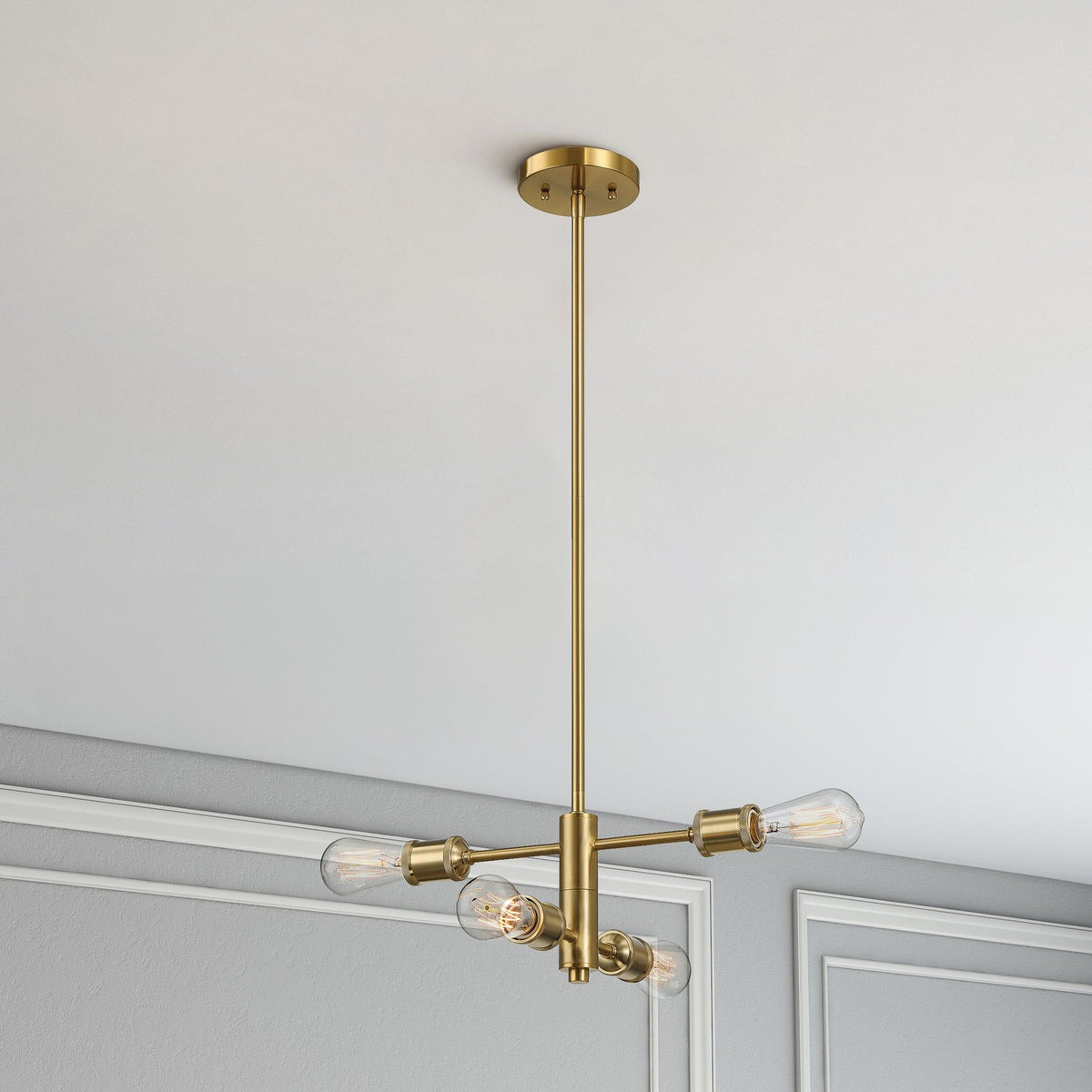 Trellis - 4 Lights Modern Gold Chandelier