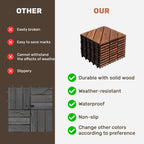 Light Brown Interlocking Deck Tiles with Diagonal Pattern - Outdoor 12" x 12"