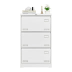 Locking Metal Filing Cabinet 3 Drawer - Multiple Sizes, Black or White
