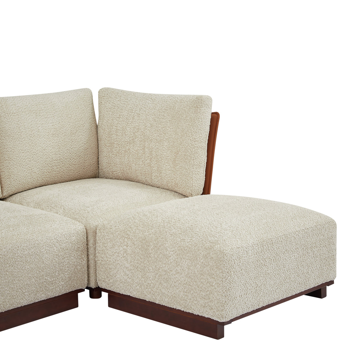 Velora 6-Piece U Shaped Boucle Modular Sectional Sofa with Deep Seating - White