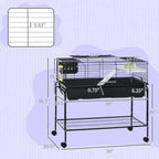 Small Animal Cage with Removable Stand and Wheels - Black
