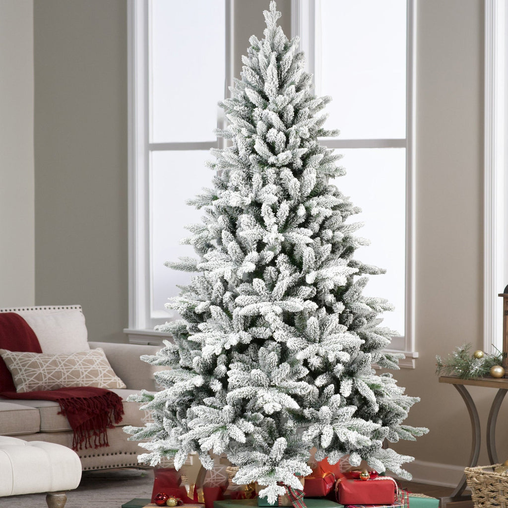 7ft Flocked Christmas Tree with 1514 Tips - White