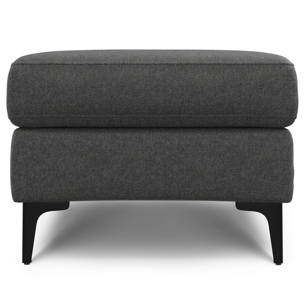 Versatile Mid Century Ottoman with Eco-Friendly Upholstery - Beige or Dark Gray