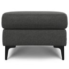 Versatile Mid Century Ottoman with Eco-Friendly Upholstery - Beige or Dark Gray