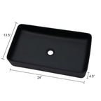 Modern Ceramic Rectangular Bathroom Vessel Sink with European Design - White or Black