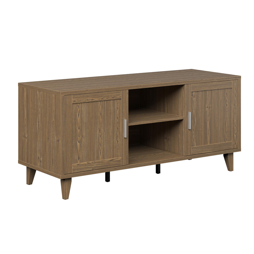 Modern 60 Inch TV Stand with Storage & Cable Management - Walnut